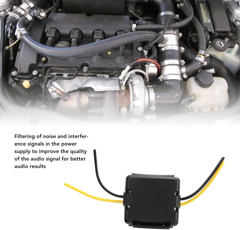 Fydun Car Power Filter Noise Ground Loop Isolator Car Audio Noise Filter 12V Car Stereo Audio Filter Noise Isolation Reducer for Stereo Audio Radio Amplifier Amp Speaker - Image 3